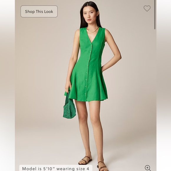 NWT! J.Crew Tall mini dress in linen. Size 12 Tall $158 - Picture 2 of 7